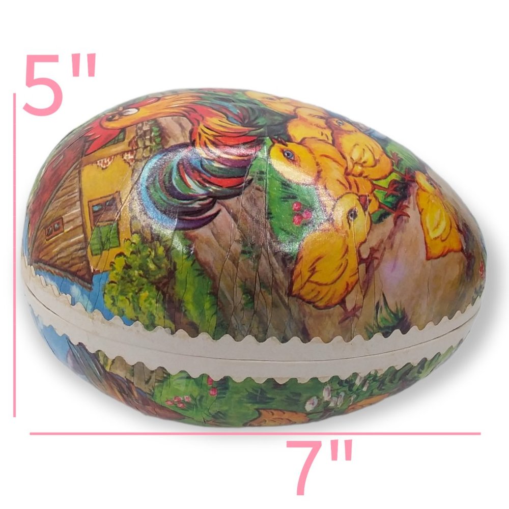 Vintage 1950s German Paper Mache Eggs Nesting Set of 4 Baby Chicks - Picture 5 of 12